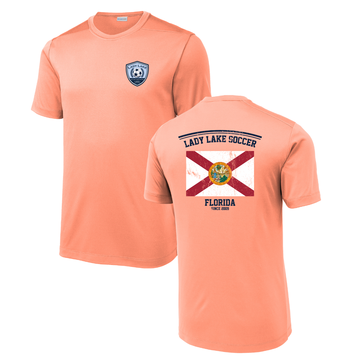 Adult Lady Lake Soccer Association Sport-Tek Posi-UV Pro Tee