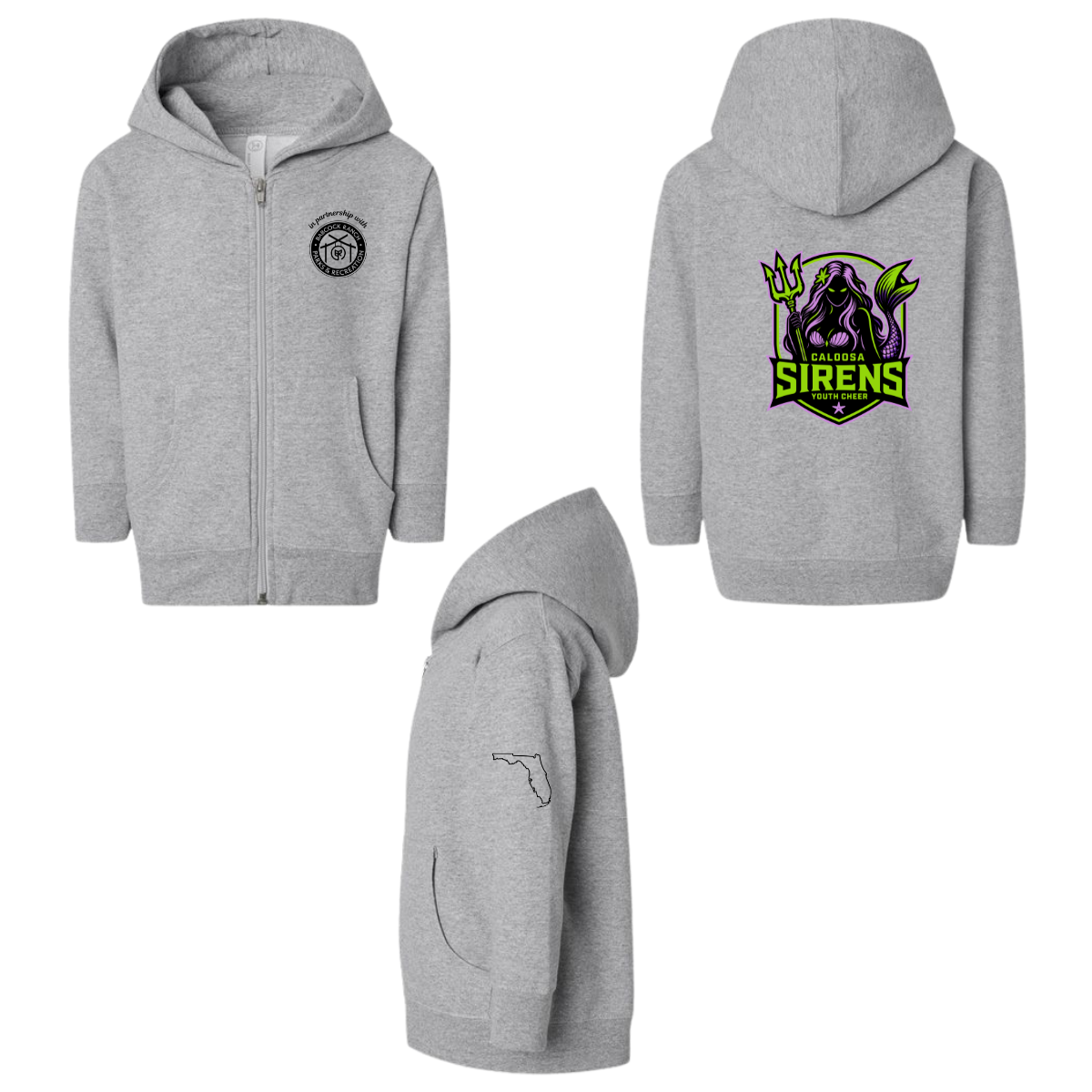 Toddler Caloosa Sirens Rabbit Skins Full-Zip Fleece Hoodie