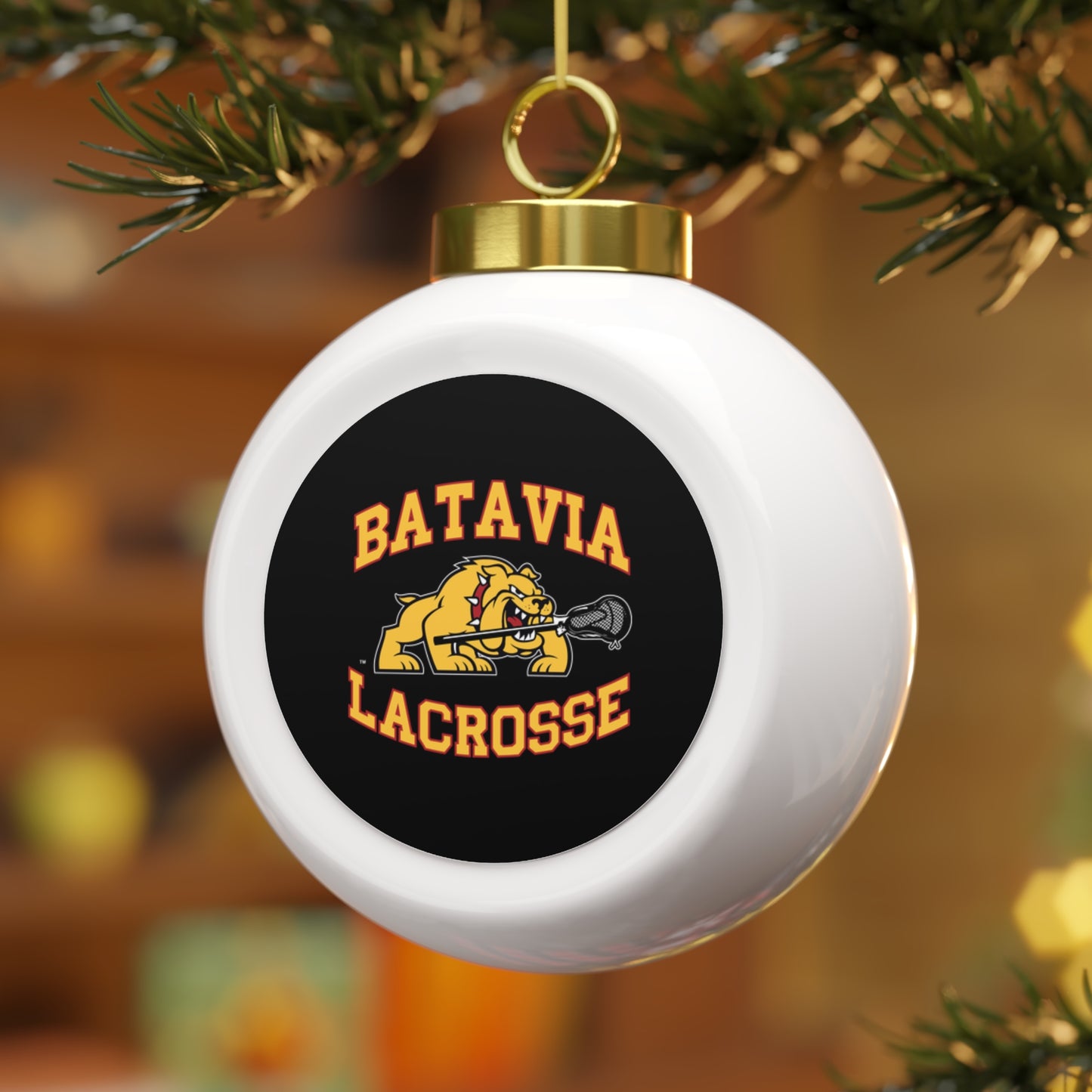 Batavia Lacrosse Christmas Ball Ornament