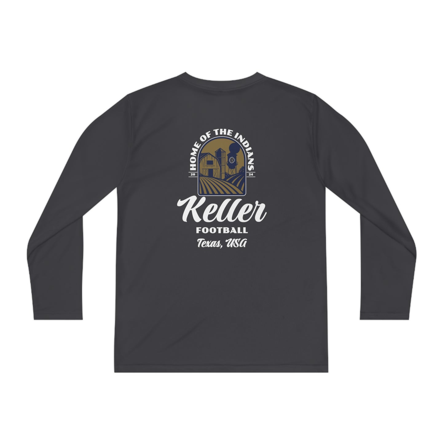 Youth Keller Football Sport-Tek Performance Long Sleeve Shirt