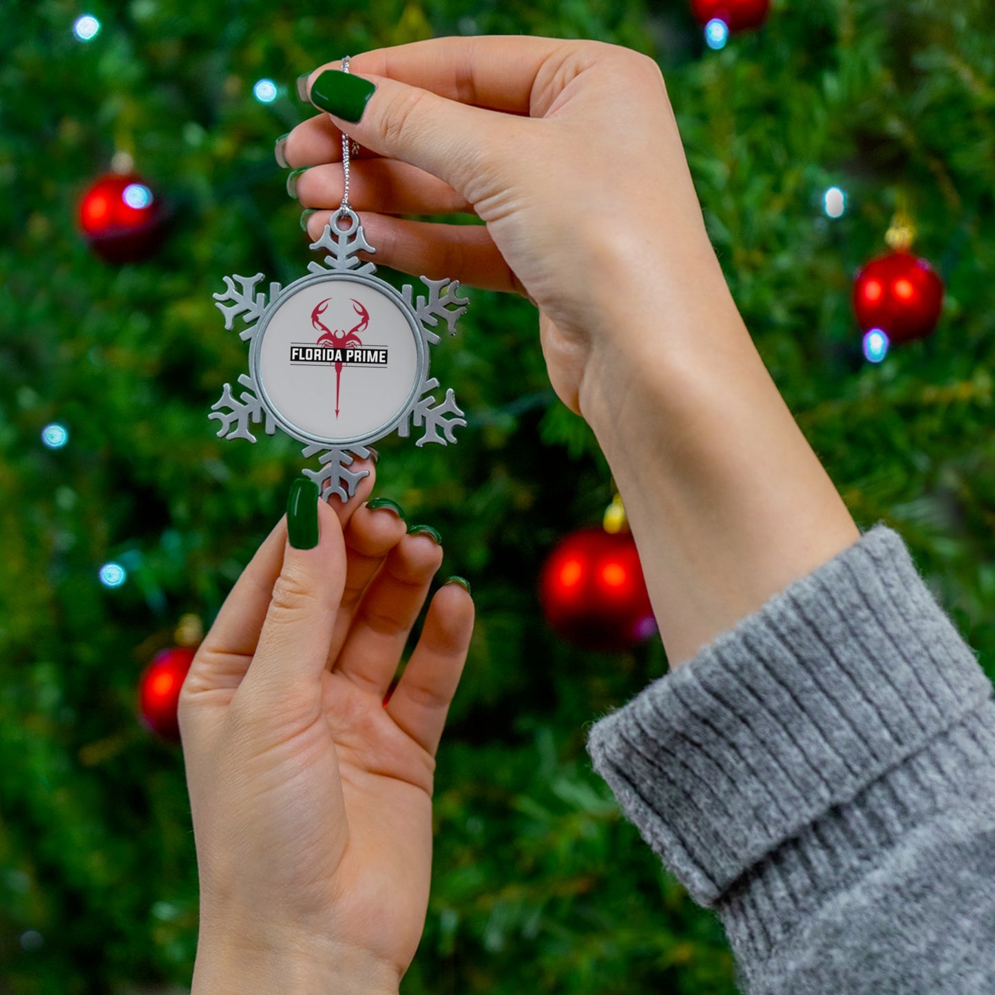 Florida Prime Lacrosse Pewter Snowflake Ornament