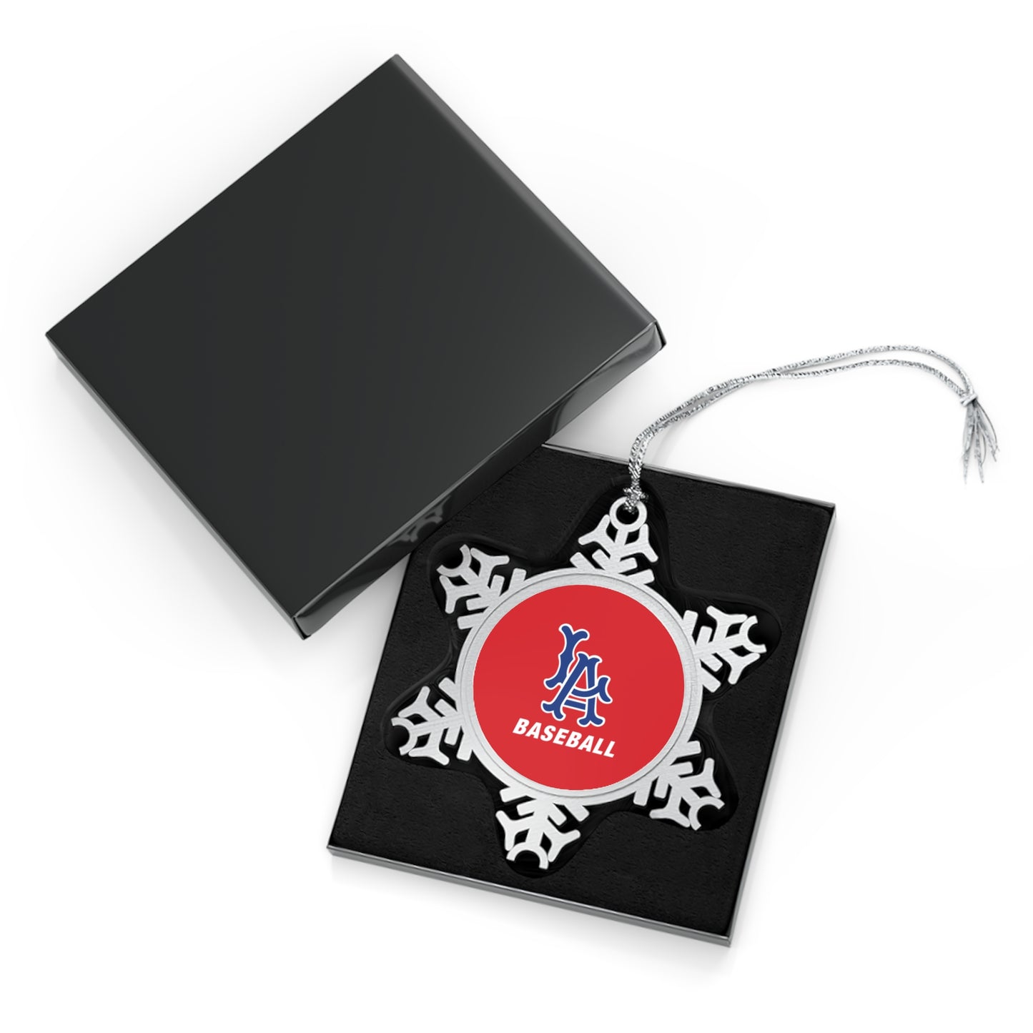 LA Baseball Pewter Snowflake Ornament