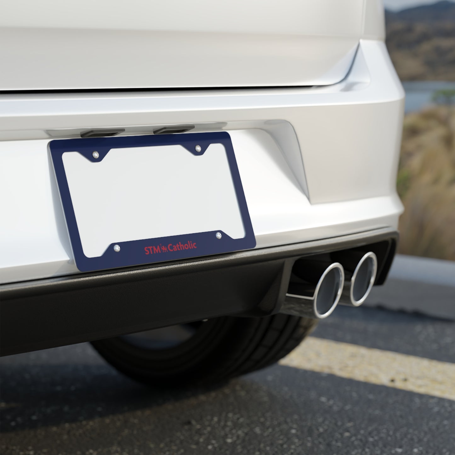 STM Catholic Spirit Metal License Plate Frame