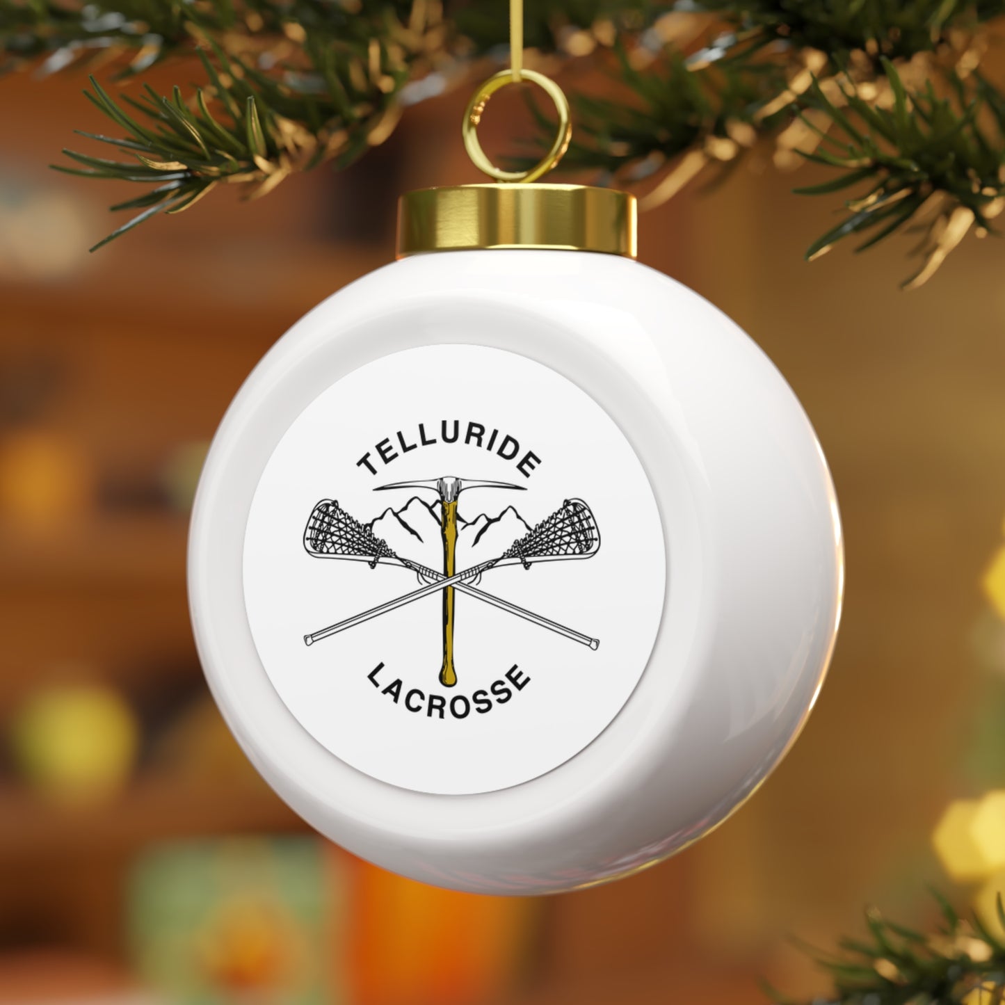 Telluride Lacrosse Christmas Ball Ornament