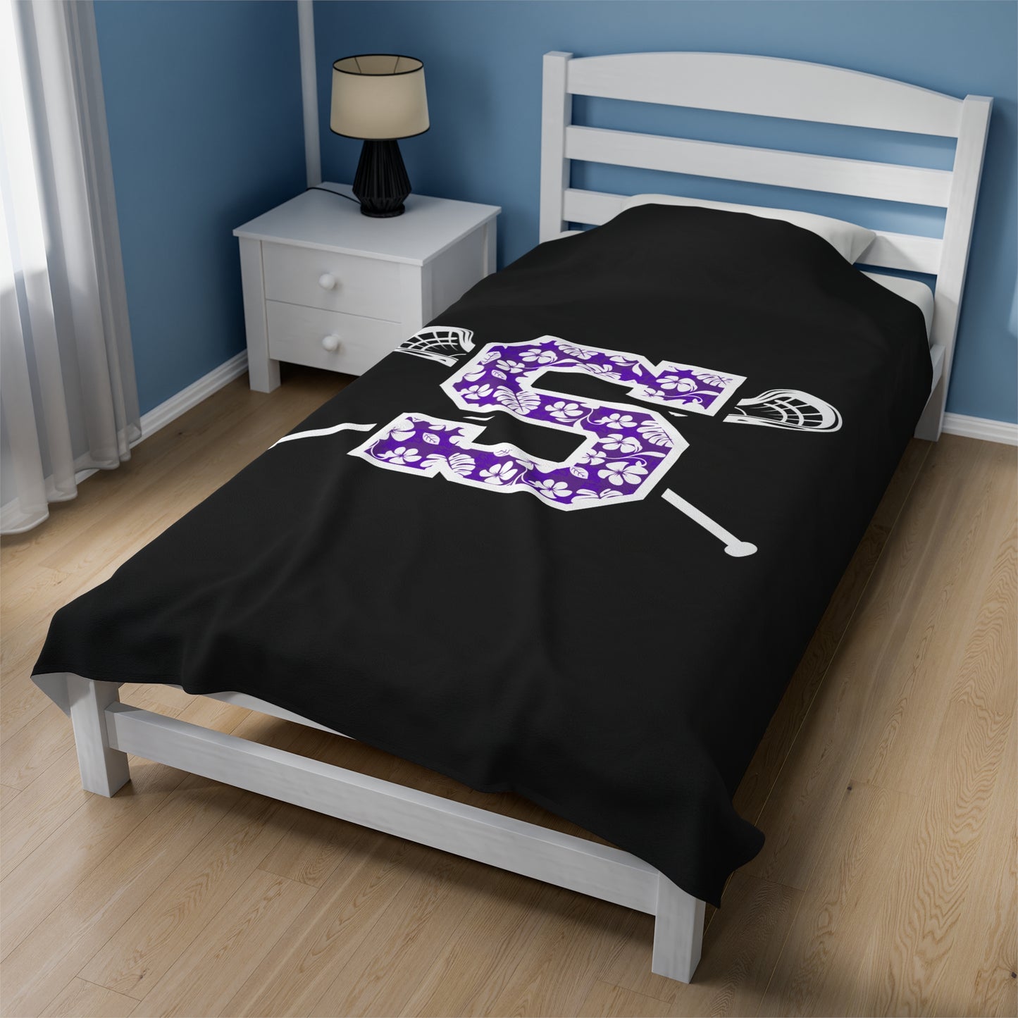 Sunset Lacrosse Velveteen Plush Blanket (60"x80")