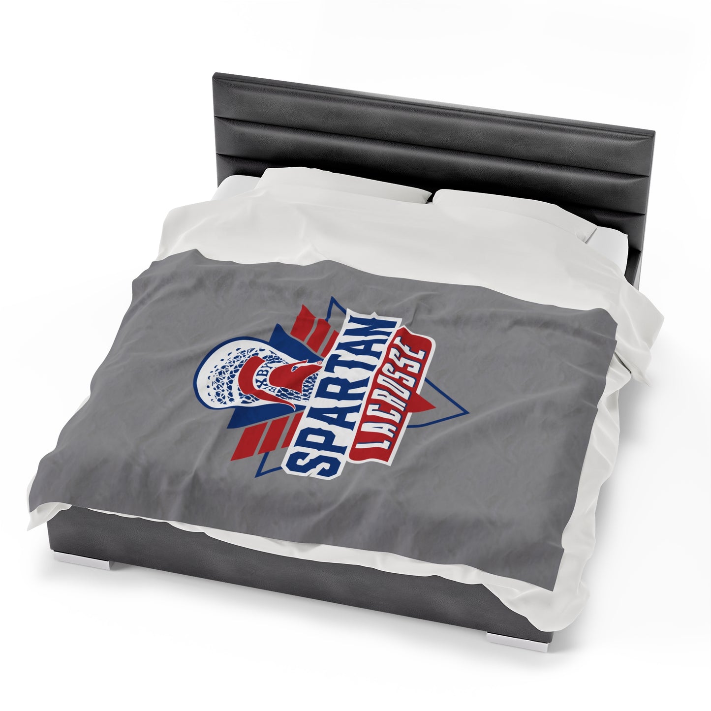 Bixby Spartan Lacrosse Velveteen Plush Blanket