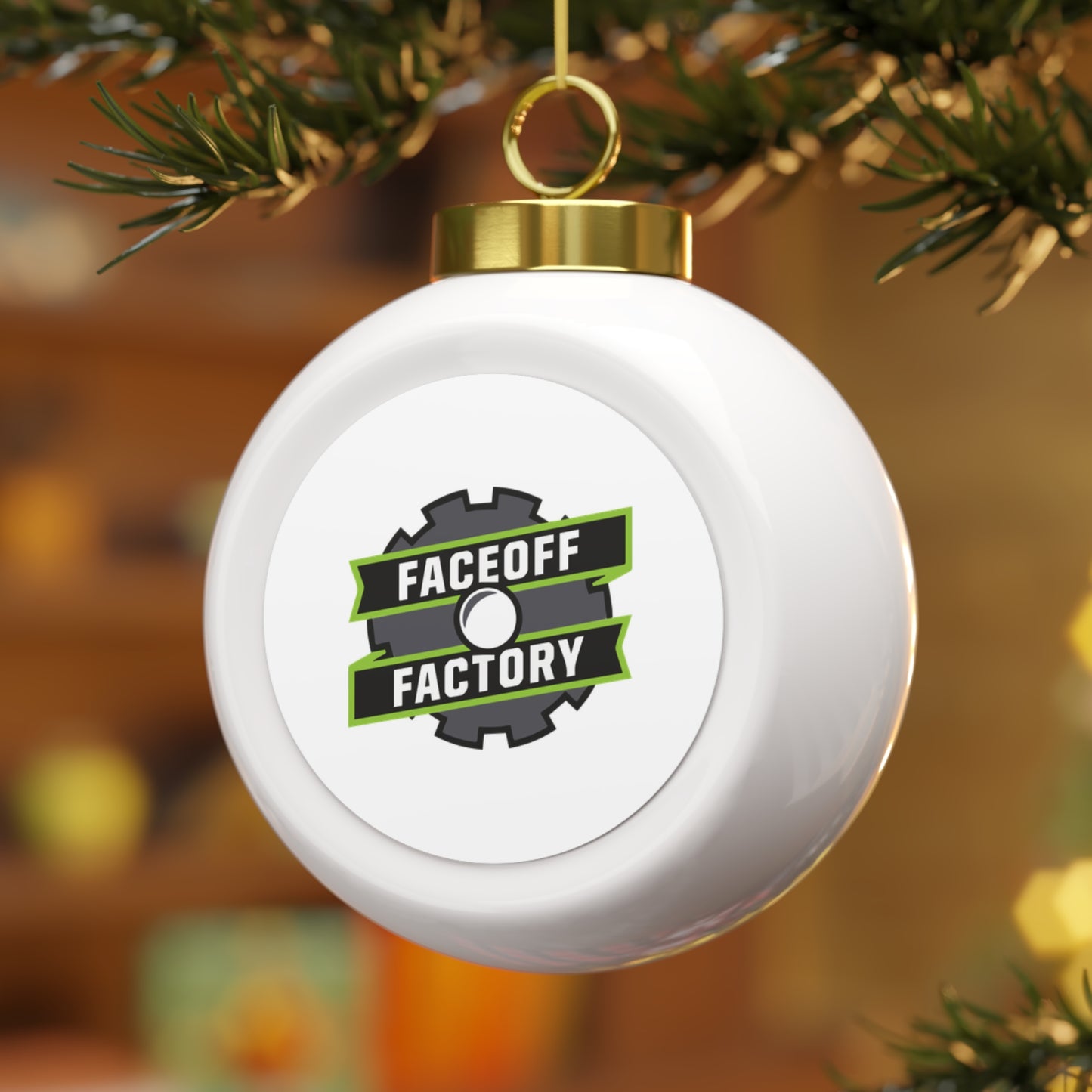 Faceoff Factory Christmas Ball Ornament