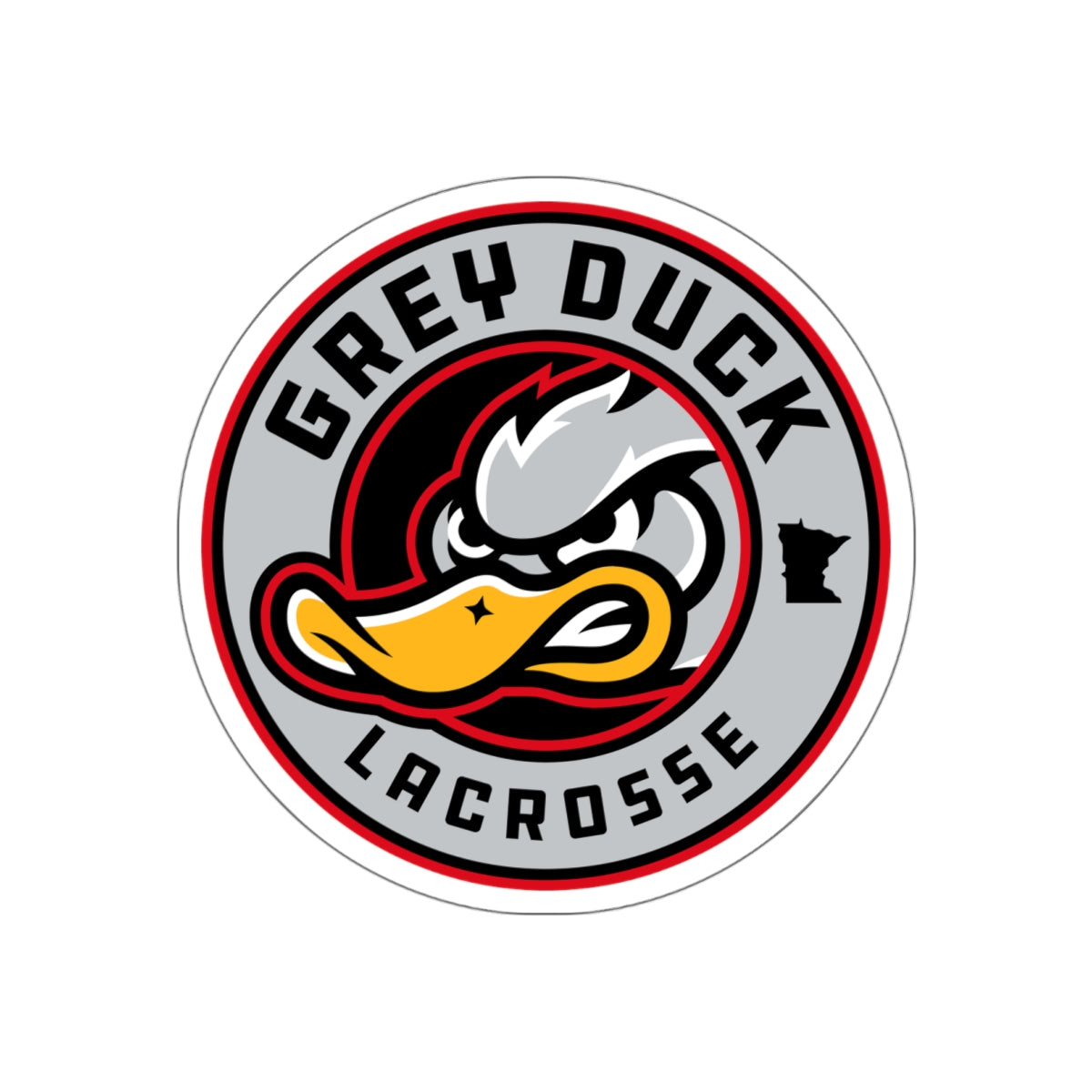 Grey Duck Lacrosse Die-Cut Sticker