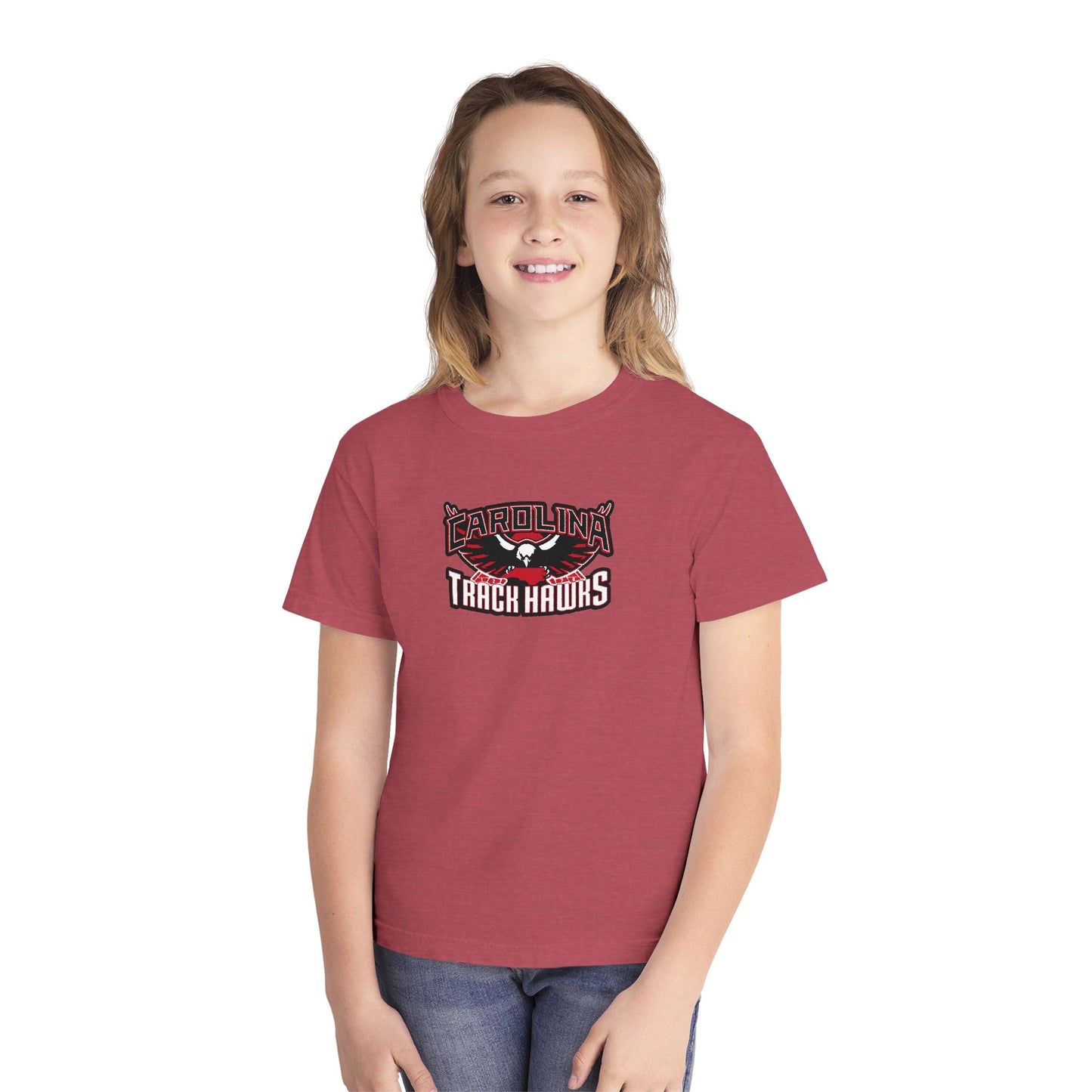 Youth Carolina Track Hawks Comfort Colors Garment Dyed T-Shirt