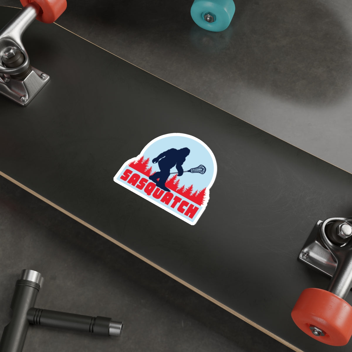 Sasquatch Lacrosse Die Cut Sticker
