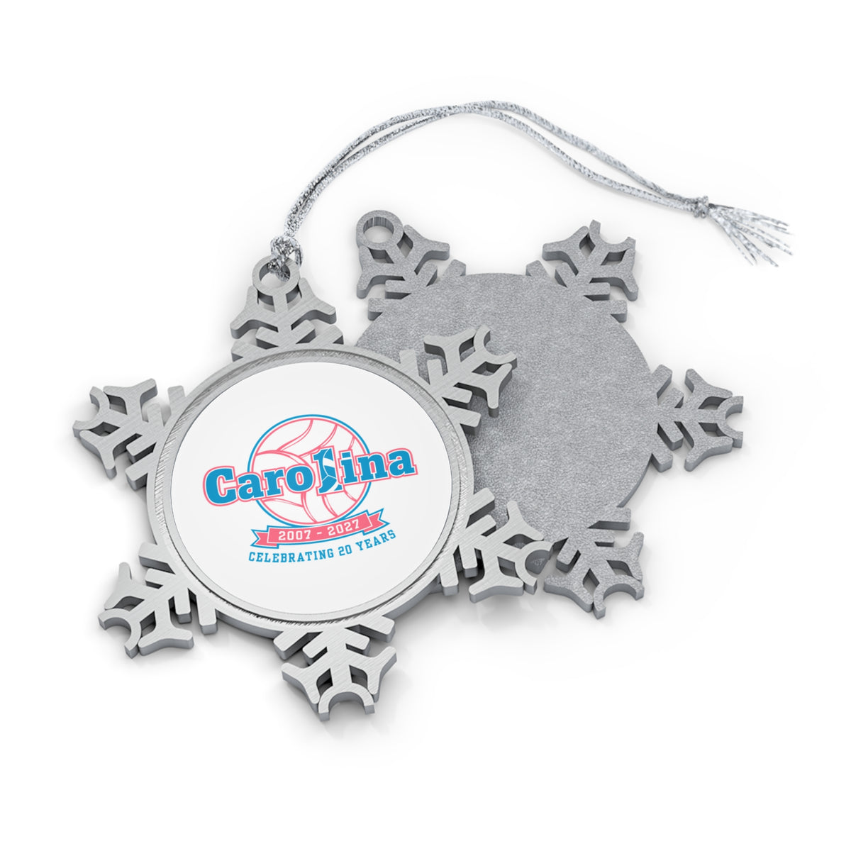 Carolina One Volleyball Pewter Snowflake Ornament
