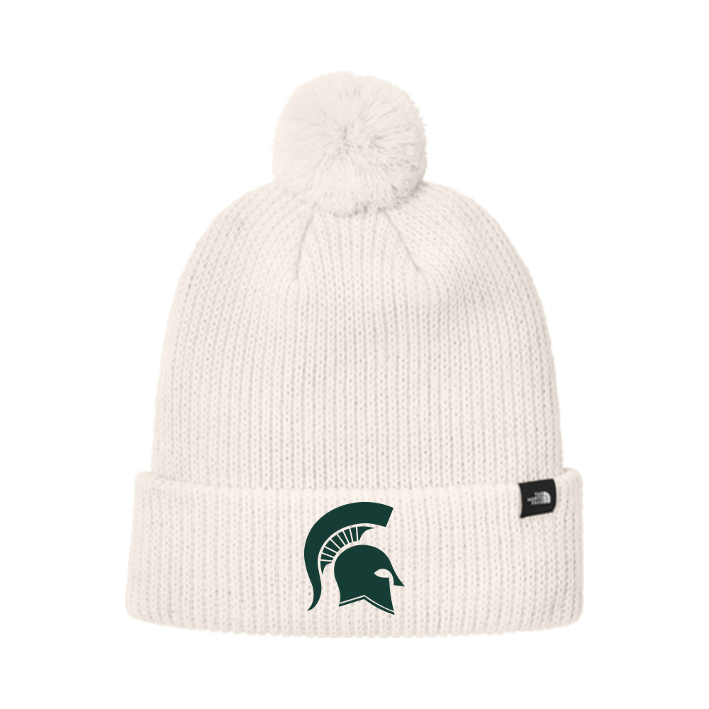 Skyline Spartans Lacrosse The North Face Pom Beanie — Vintage White