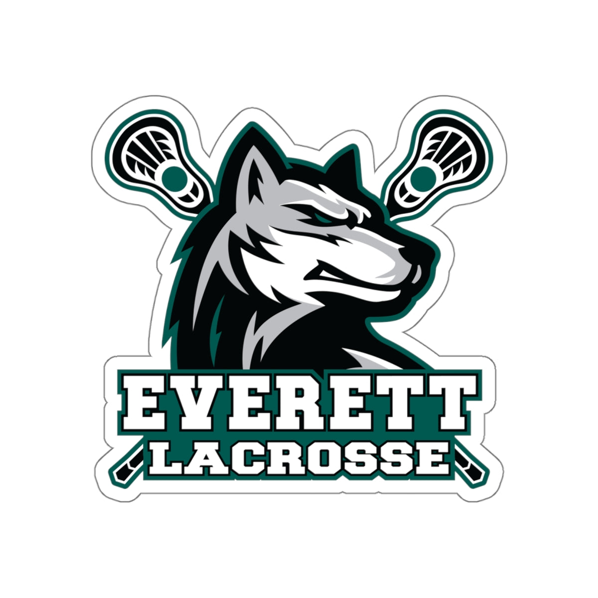 Everett Lacrosse Die Cut Stickers