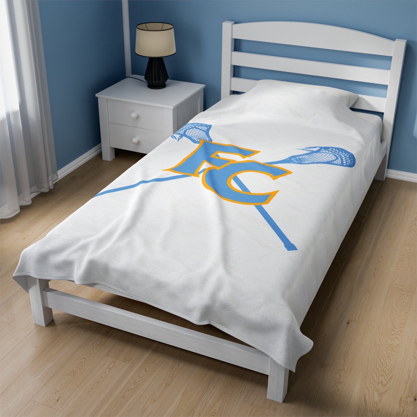 First Colonial Lacrosse Velveteen Plush Blanket (60"x80")