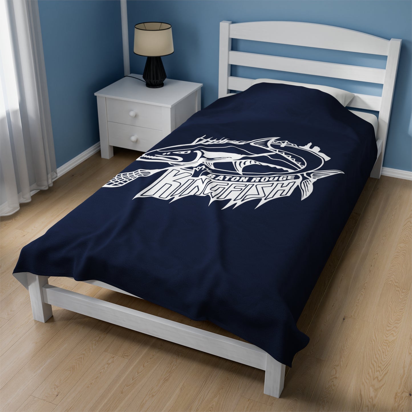 Kingfish Lacrosse Velveteen Plush Blanket