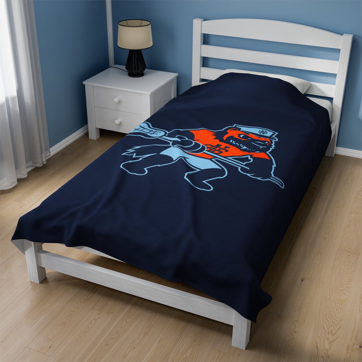 North Stafford Lacrosse Velveteen Plush Blanket