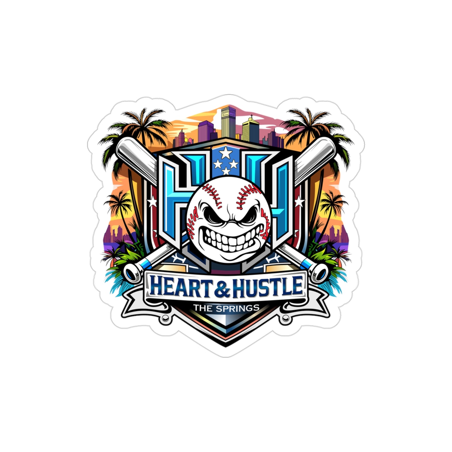 Heart and Hustle Transparent Die-Cut Outdoor Sticker