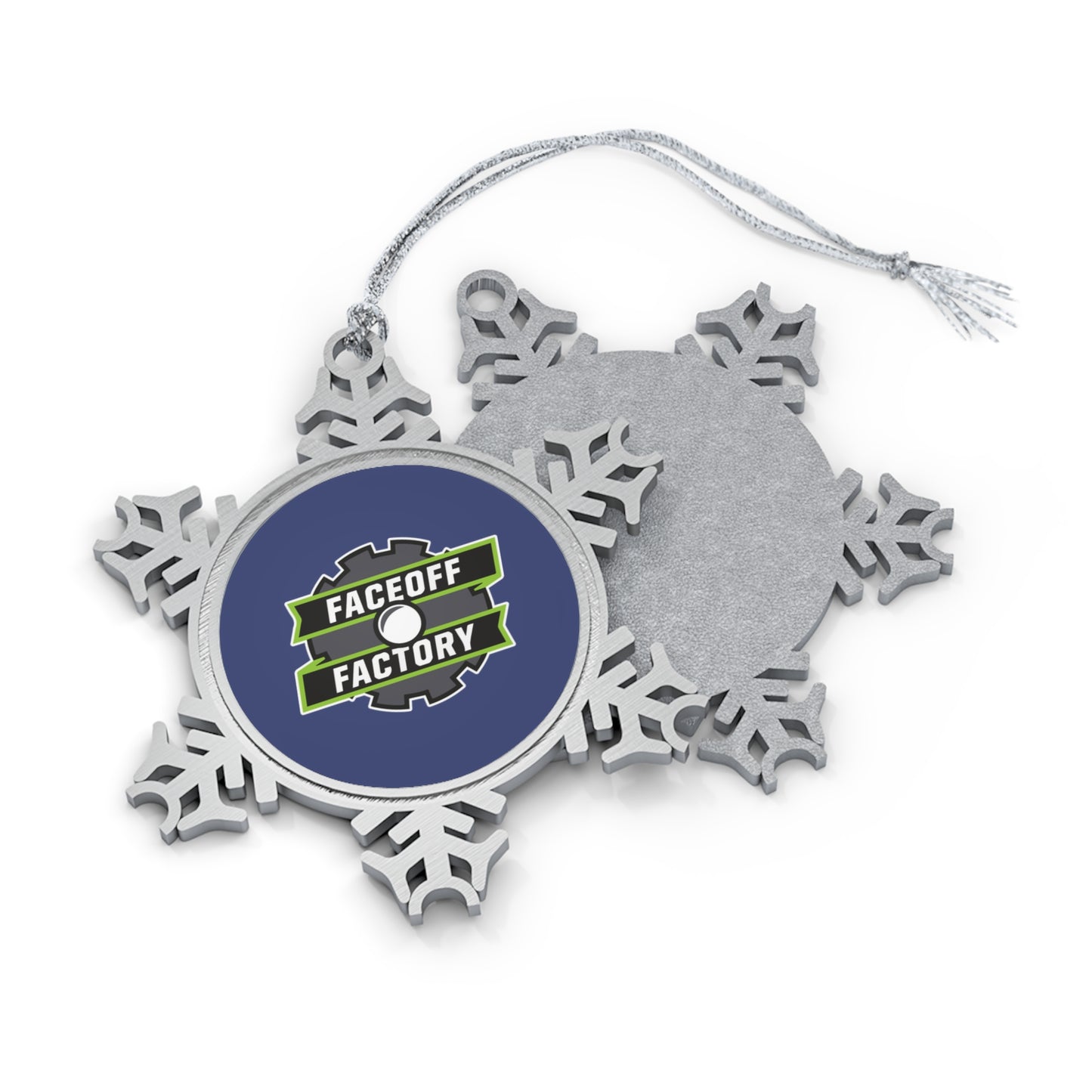 Faceoff Factory Pewter Snowflake Ornament