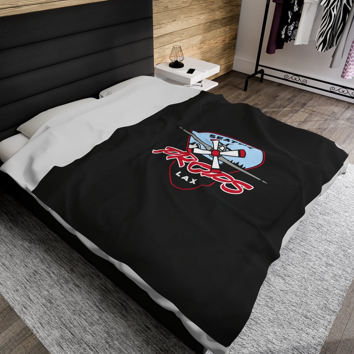 Seattle Props Lacrosse Velveteen Plush Blanket (60" x 80")