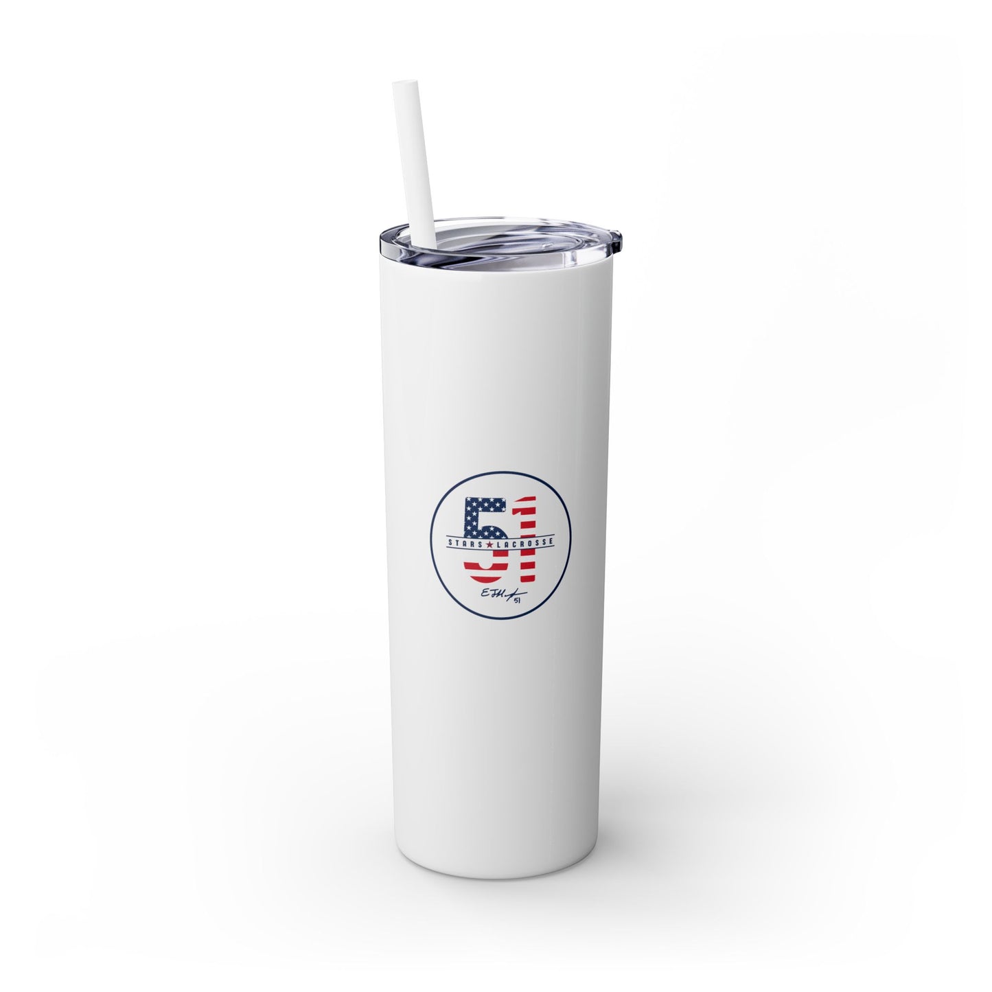 51 Stars Lacrosse Skinny Tumbler with Straw (20oz)