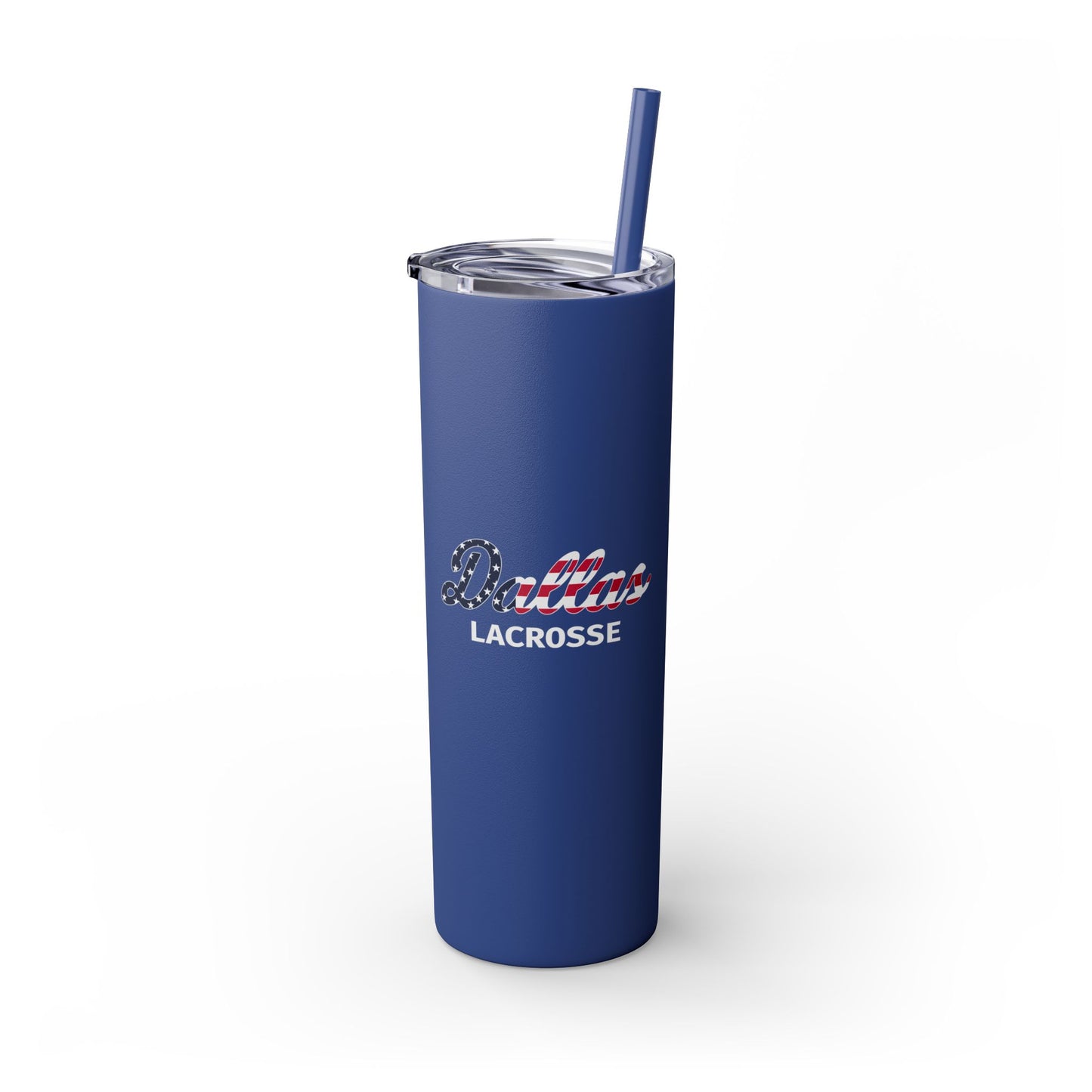 SMU Lacrosse Skinny Tumbler with Straw (20oz)