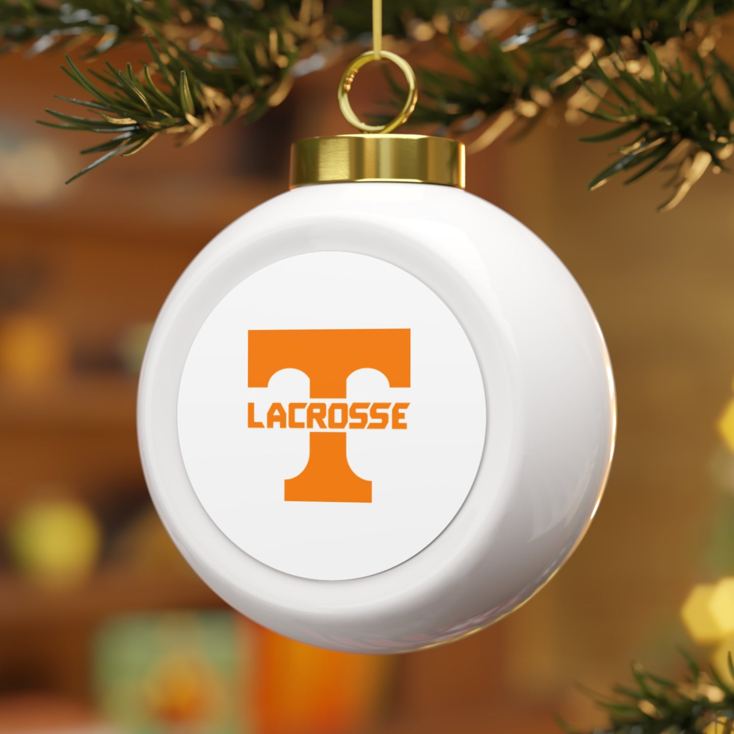 Tennessee Lacrosse Christmas Ball Ornament