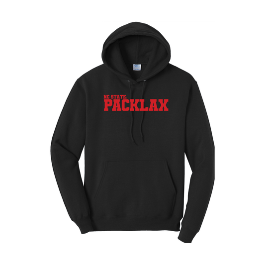 NC State PackLax Port & Company Hoodie - Black - Red Logo