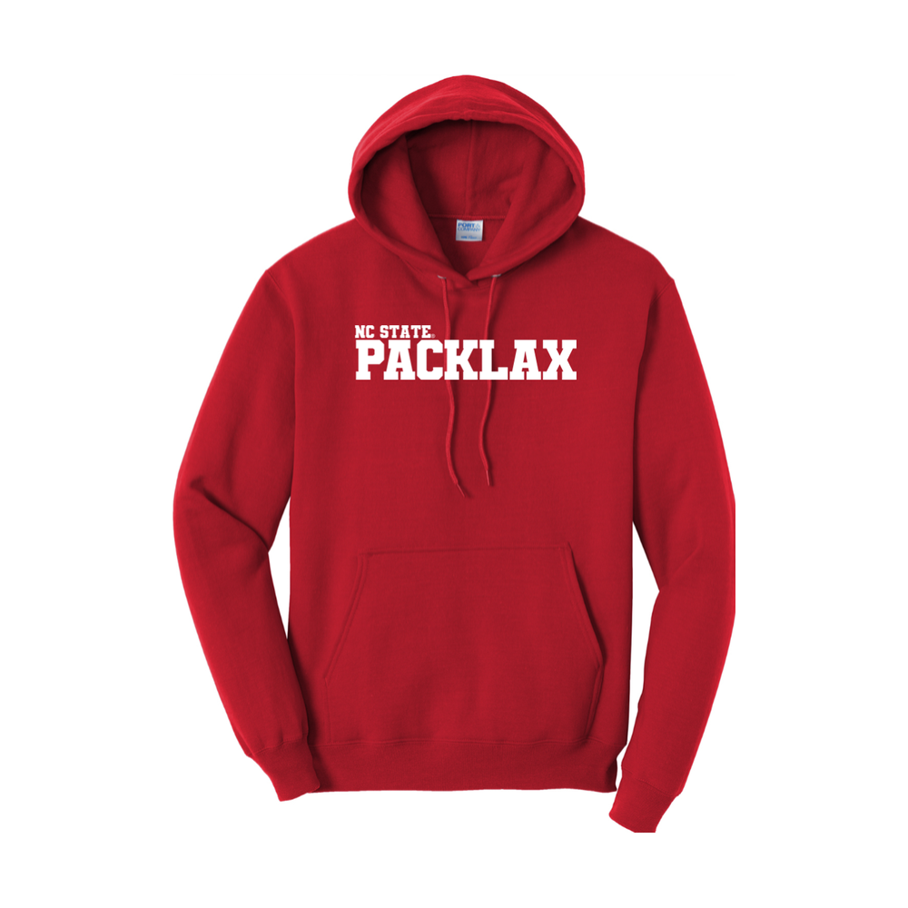 NC State PackLax Port & Company Hoodie - Red - White Logo