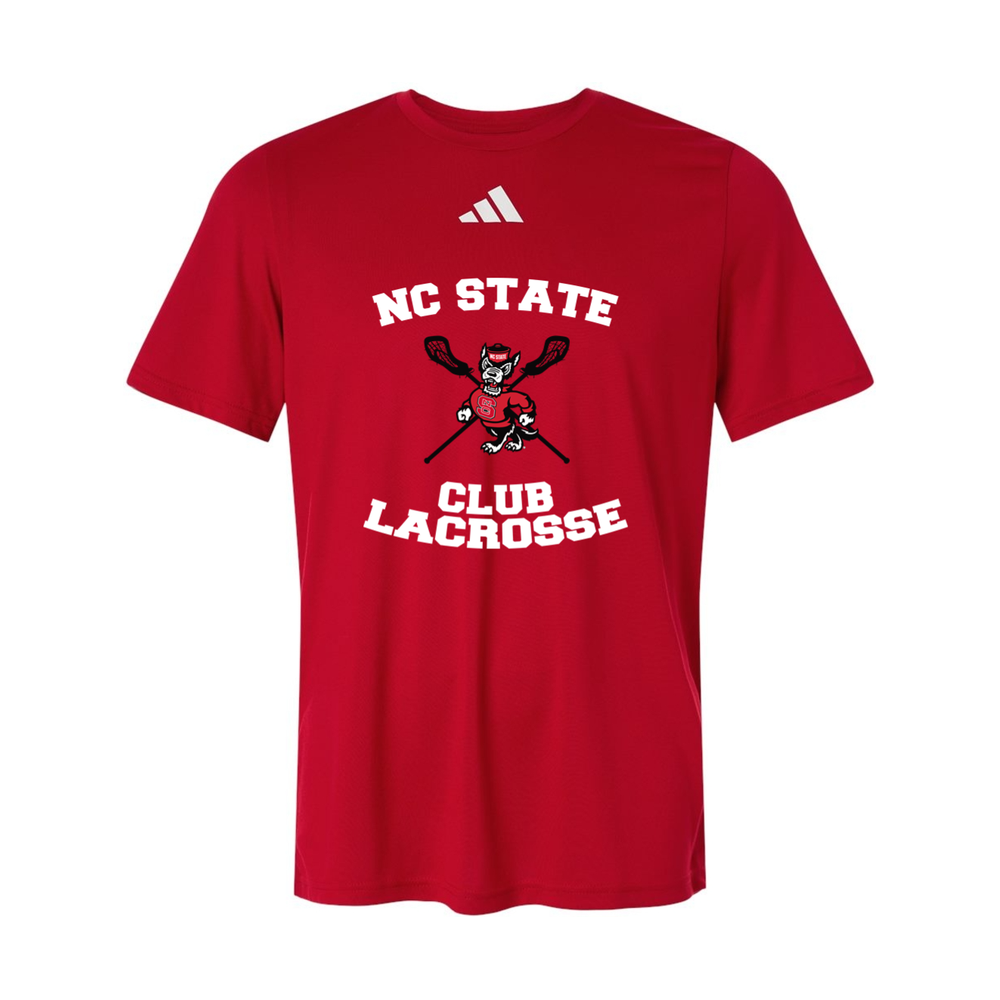 NC State Club Lacrosse Adidas Men's Pregame T-Shirt - Red
