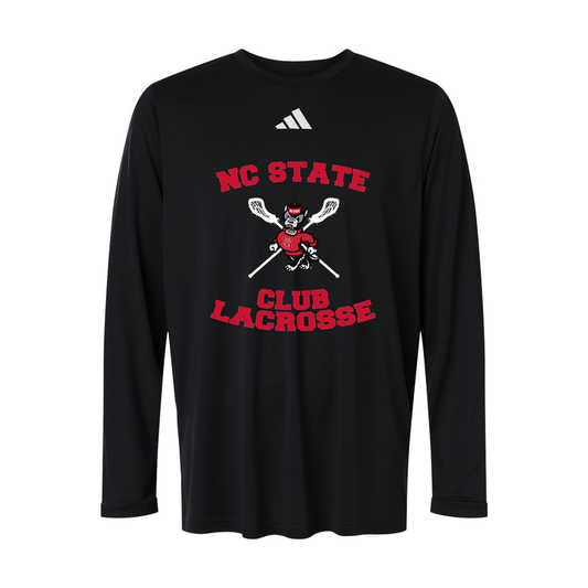 NC State Club Lacrosse Adidas Men's Pregame Long Sleeve T-Shirt - Black