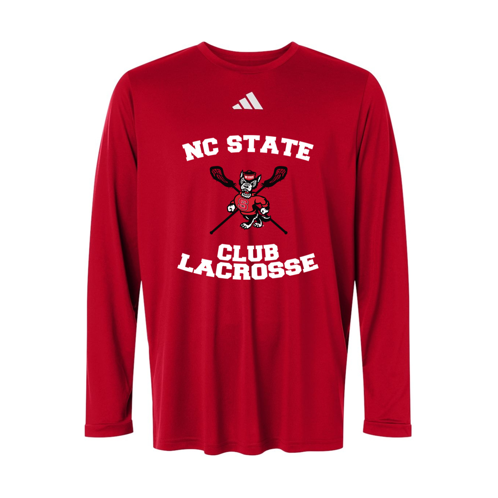 NC State Club Lacrosse Adidas Men's Pregame Long Sleeve T-Shirt - Red