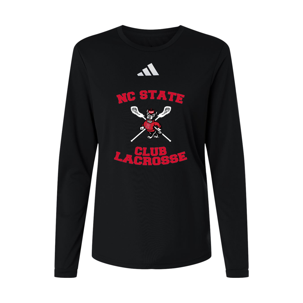 NC State Club Lacrosse Adidas Women's Pregame Long Sleeve T-Shirt - Black