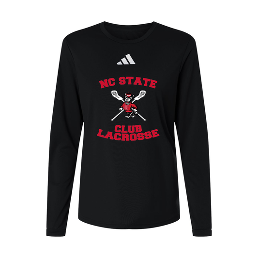 NC State Club Lacrosse Adidas Women's Pregame Long Sleeve T-Shirt - Black