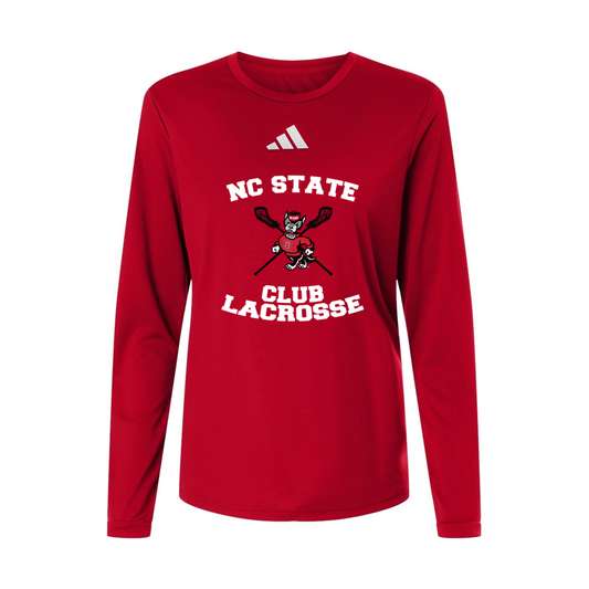 NC State Club Lacrosse Adidas Women's Pregame Long Sleeve T-Shirt - Red