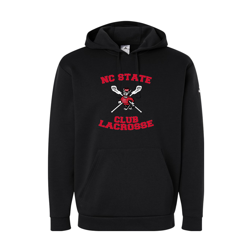 NC State Club Lacrosse Adidas Men's Fleece Hooded Sweatshirt - Black