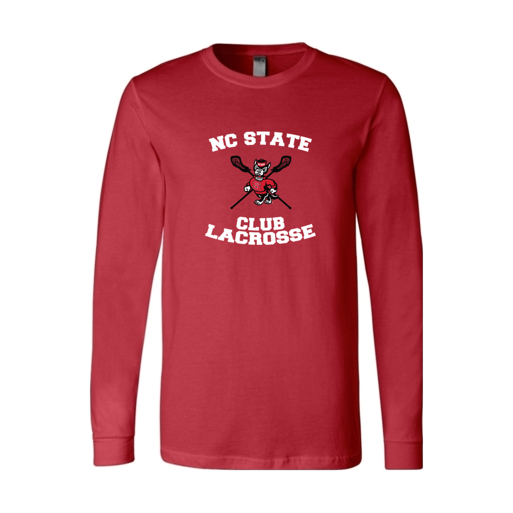 NC State Club Lacrosse Bella Canvas Long Sleeve - Red