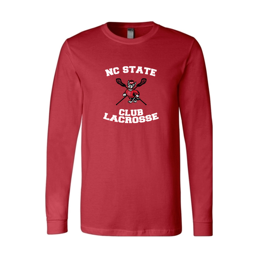 NC State Club Lacrosse Bella Canvas Long Sleeve - Red