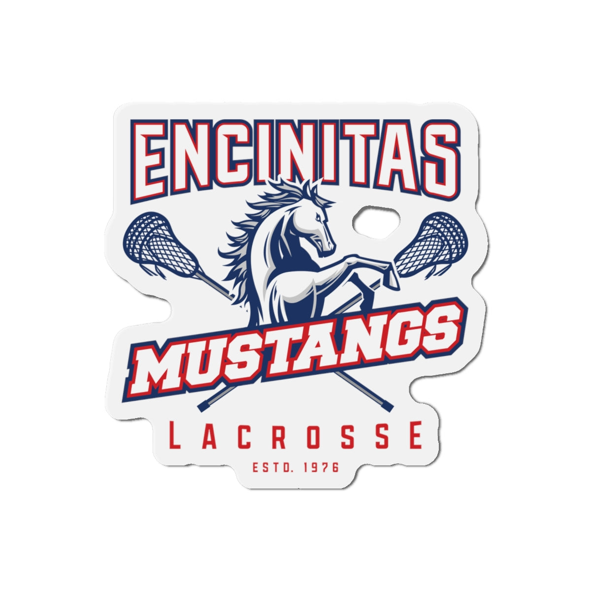 Mustangs Lacrosse Die-Cut Magnet