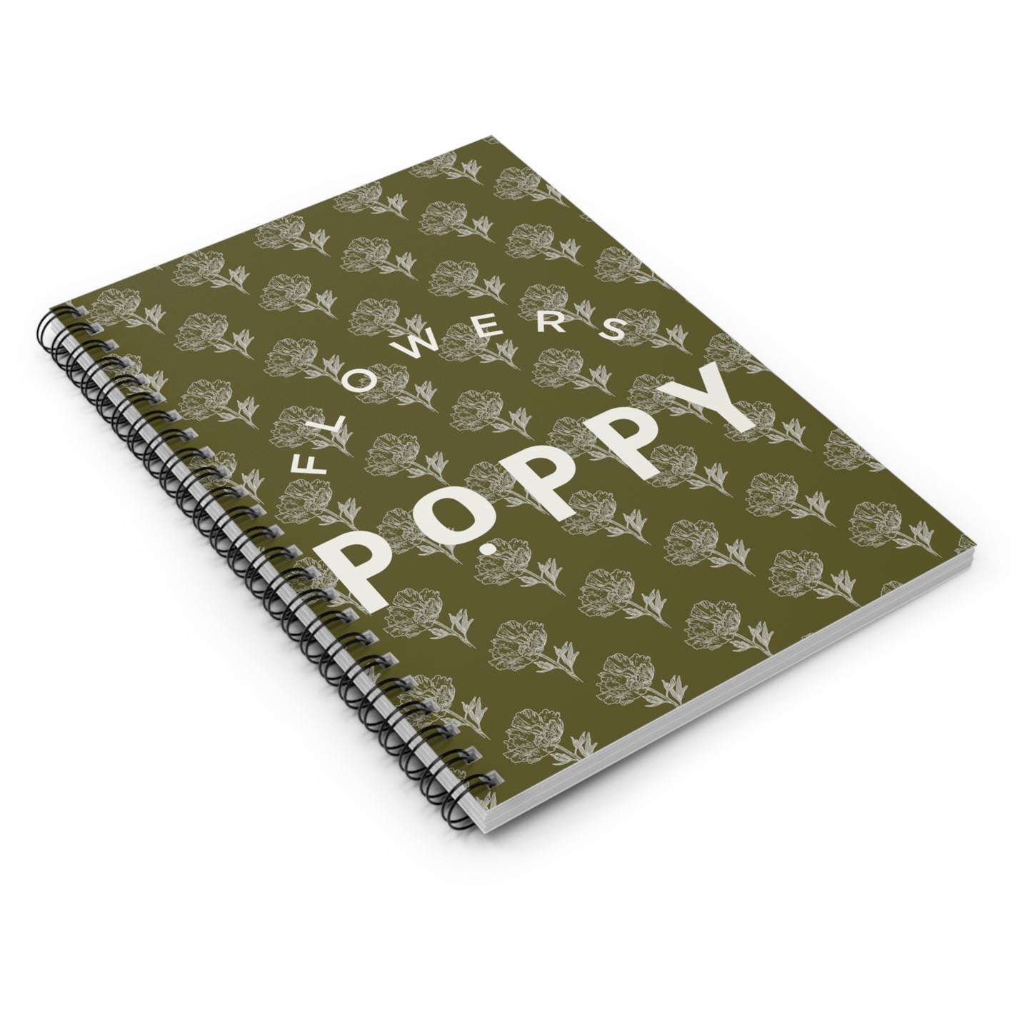 Poppy Flowers Spiral Notebook - Ruled Line (8" x 6")