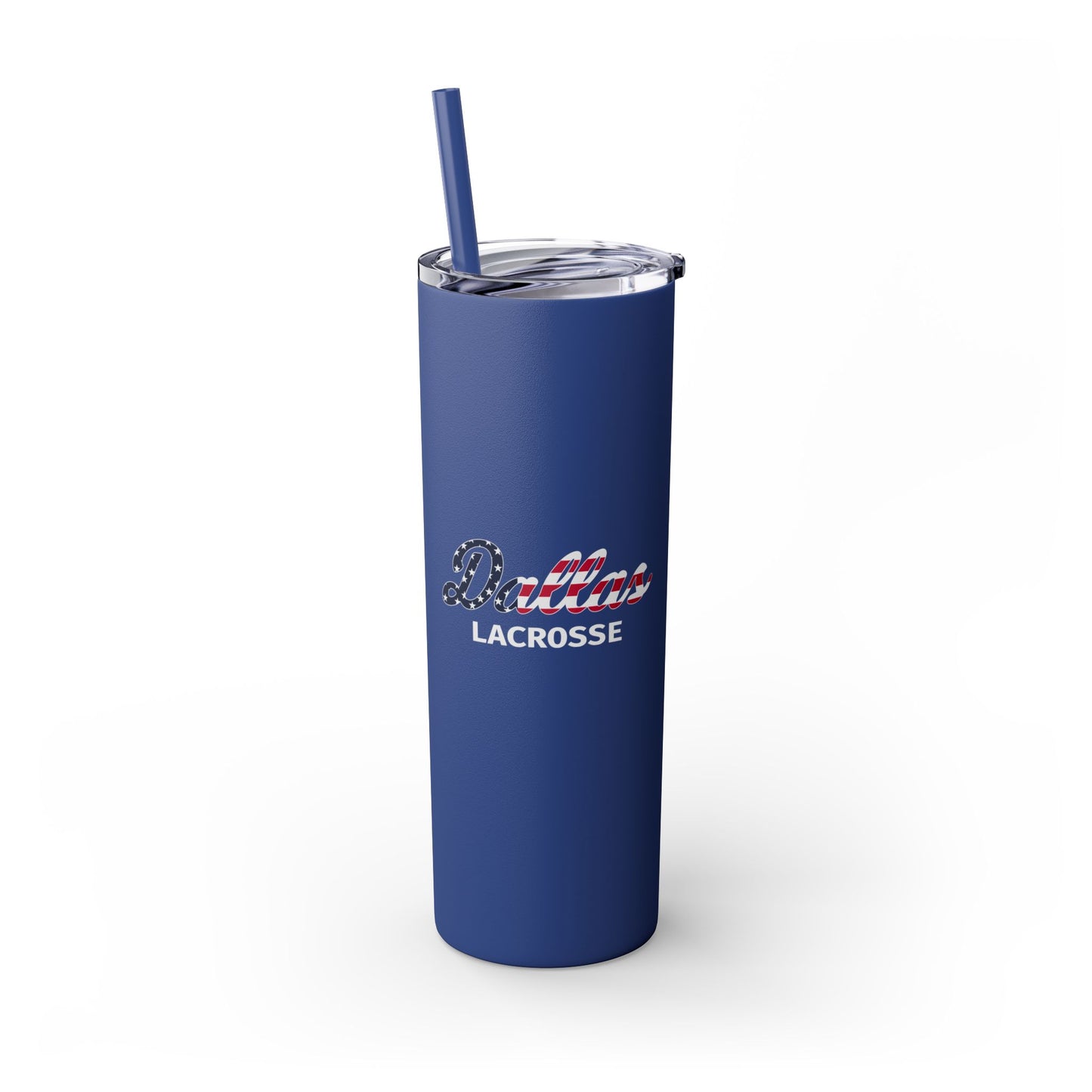 SMU Lacrosse Skinny Tumbler with Straw (20oz)