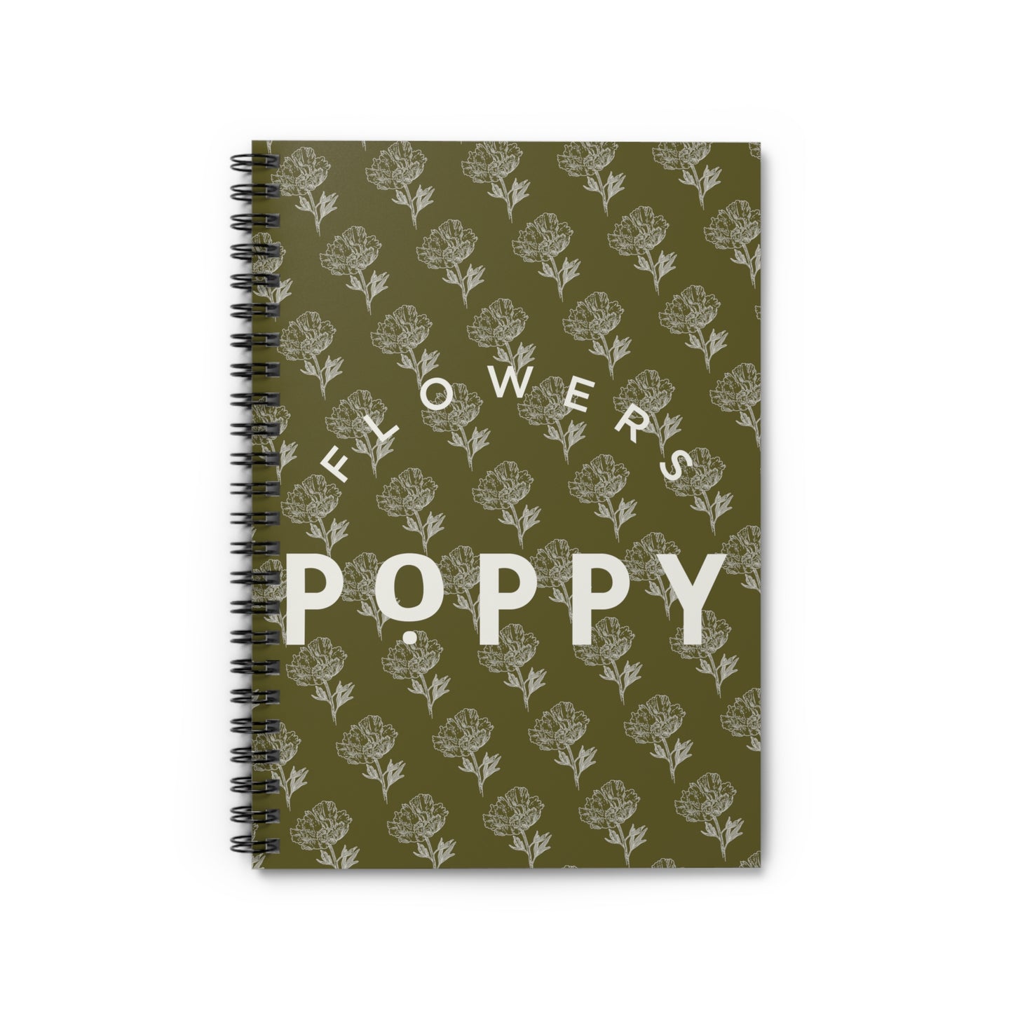 Poppy Flowers Spiral Notebook - Ruled Line (8" x 6")