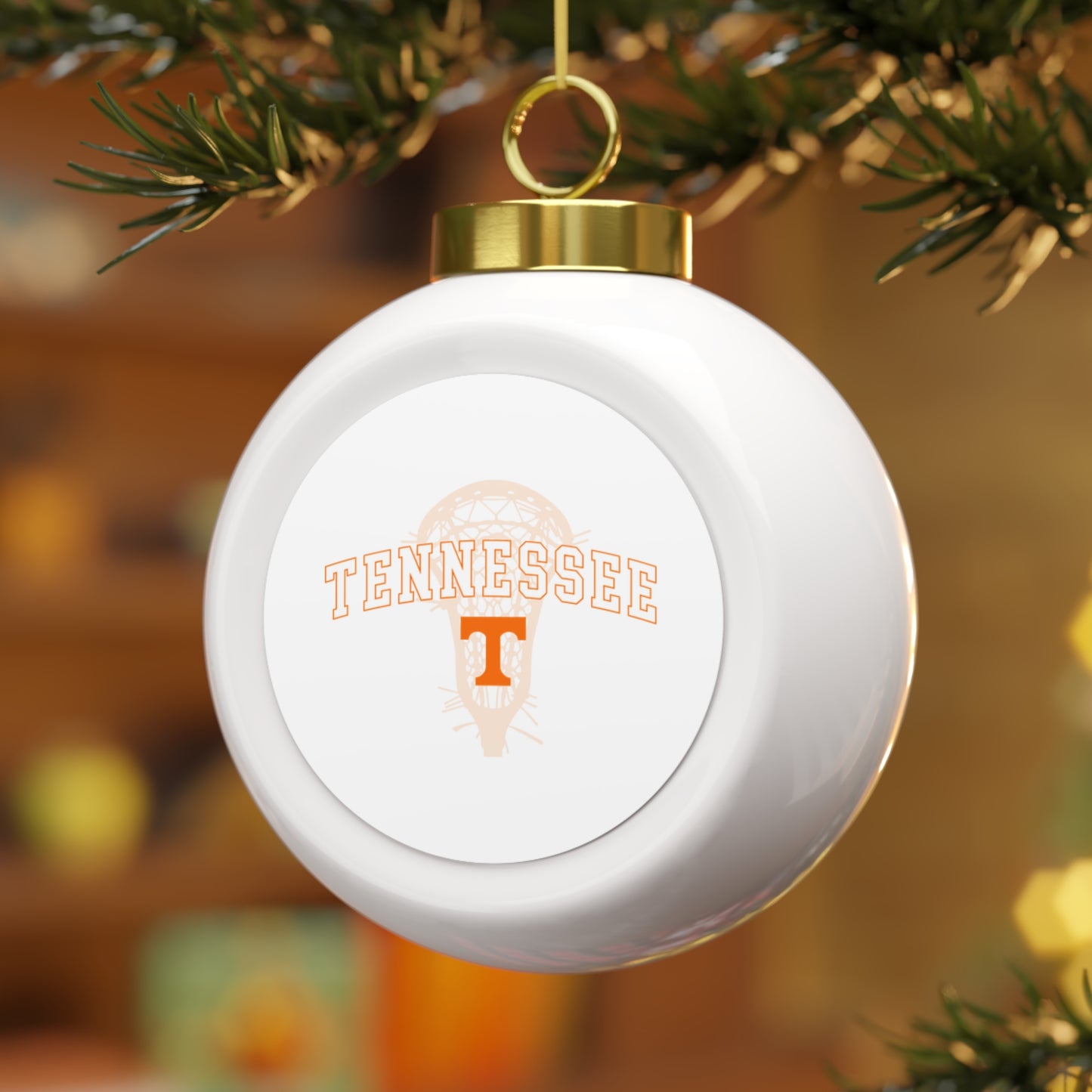 Tennessee Lacrosse Christmas Ball Ornament