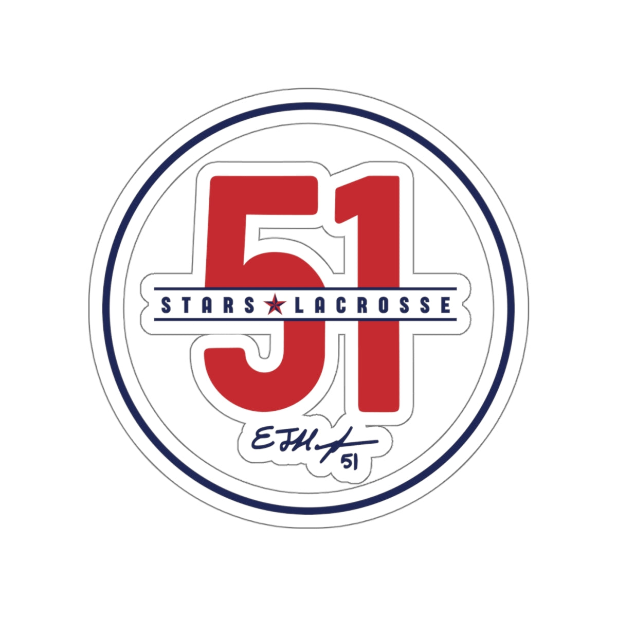 51 Stars Lacrosse Die-Cut Stickers