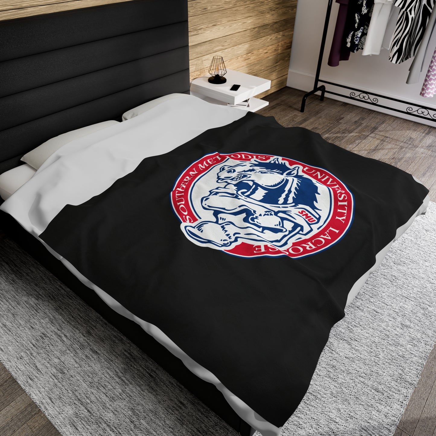 Stangs Lacrosse Club Velveteen Plush Blanket (60" x 80")