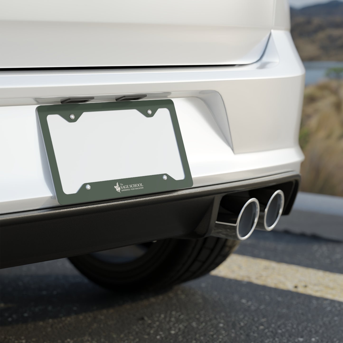 The Sage School Metal License Plate Frame