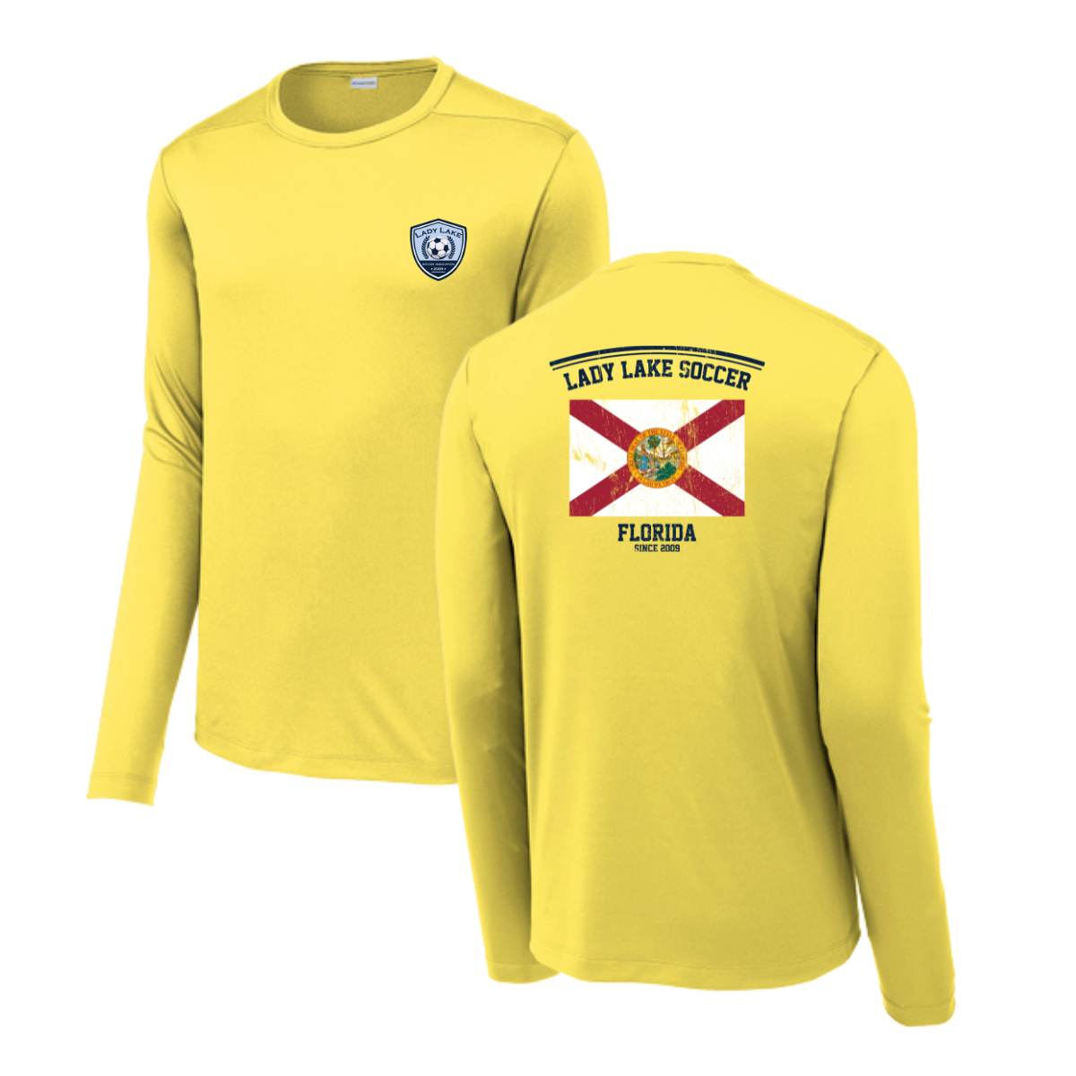 Adult Lady Lake Soccer Association Sport-Tek Posi UV Pro LS Tee