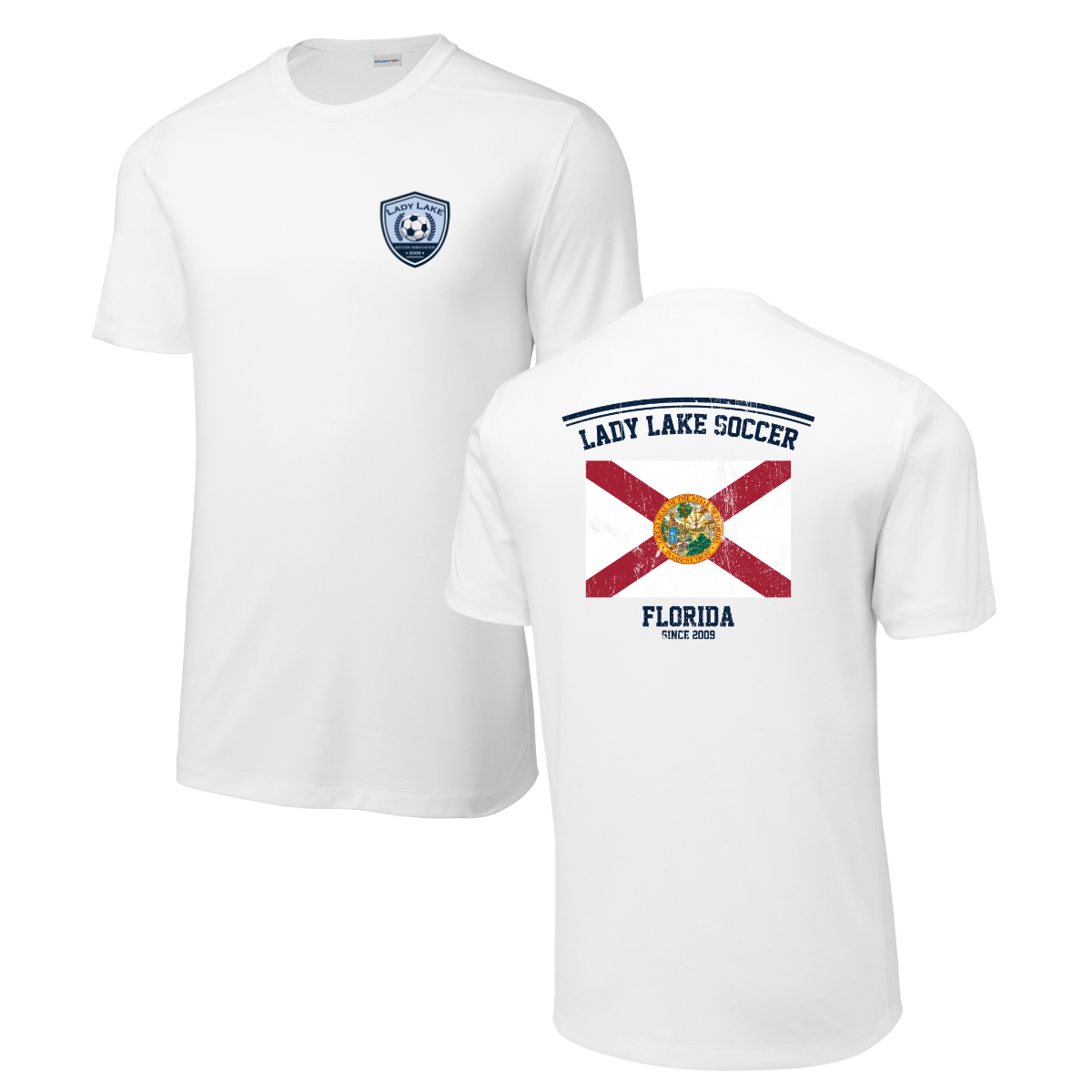 Adult Lady Lake Soccer Association Sport-Tek Posi-UV Pro Tee