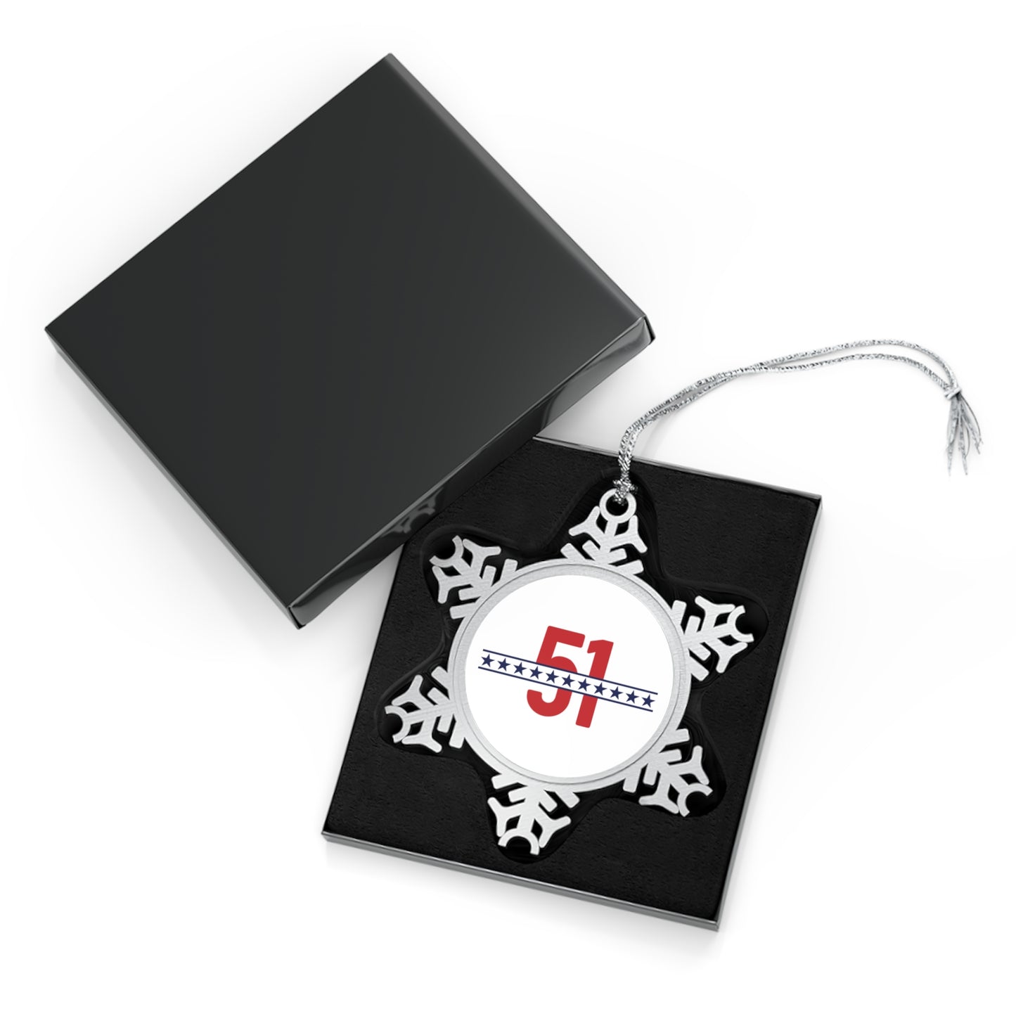 51 Stars Pewter Snowflake Ornament