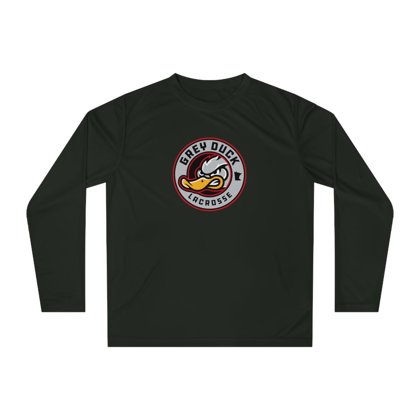 Adult Grey Duck Lacrosse Team 365 Performance Long Sleeve Shirt