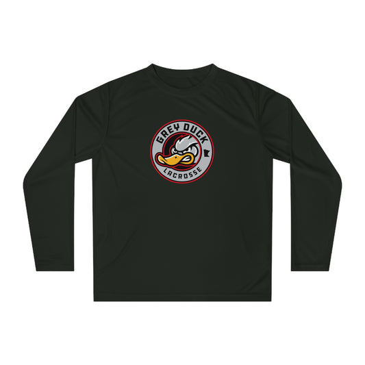 Adult Grey Duck Lacrosse Team 365 Performance Long Sleeve Shirt